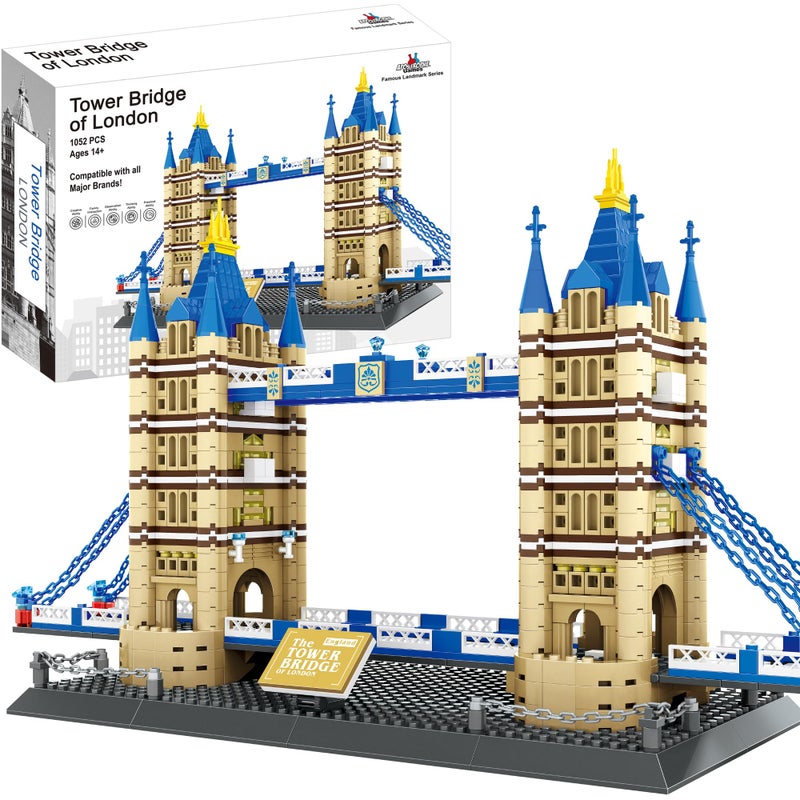 Apostrophe Games Tower Bridge Building Block Set â€“ 1,052 Pieces London Tower Bridge Model Building Blocks for Adults and Kids - Architecture Kit Famous Landmark Series - Image 1